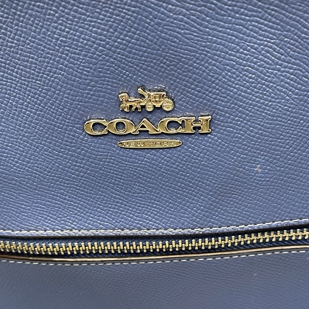 Coach Blue Leather Tote Bag - Picture 2 of 10